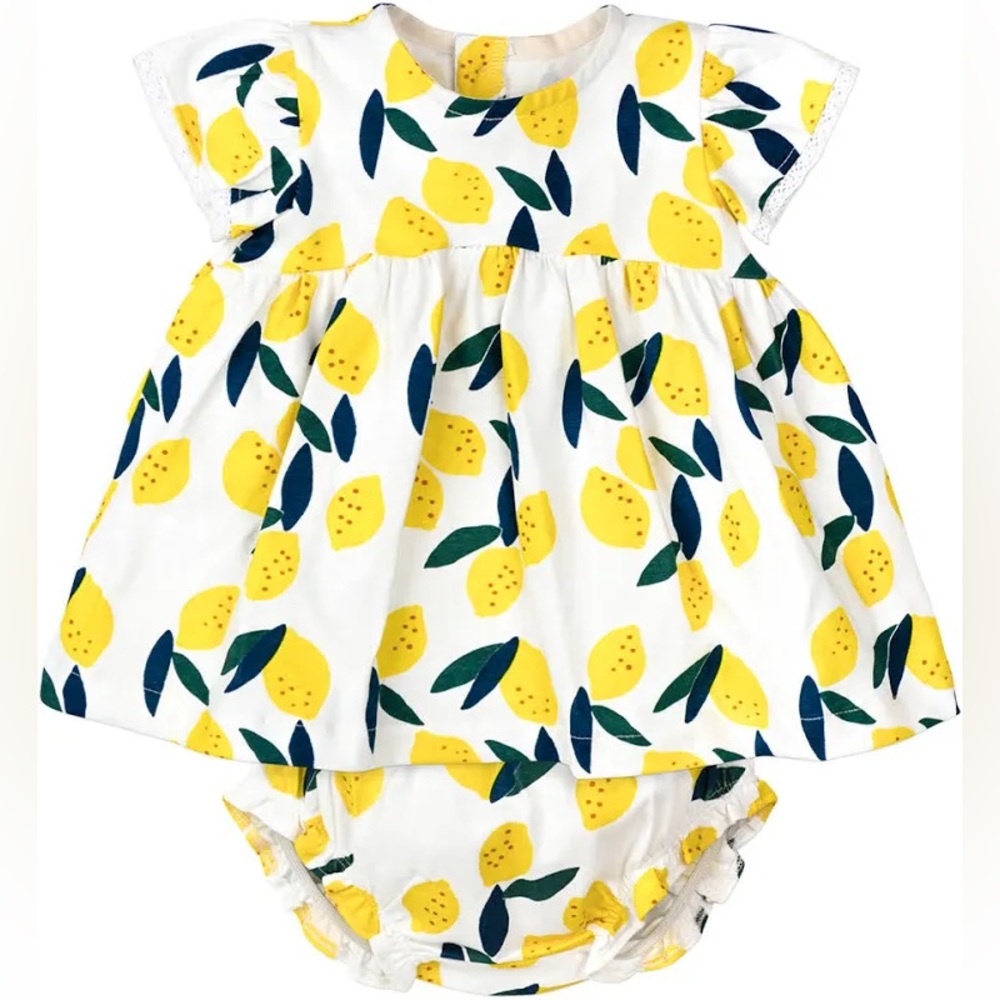 NWT Oliver & Rain Organic Cotton Dress + bloomers, 3M